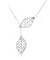 1PC Womens Girls Simple Metal Double Leaf Pendant Alloy Choker Necklace