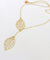 1PC Womens Girls Simple Metal Double Leaf Pendant Alloy Choker Necklace