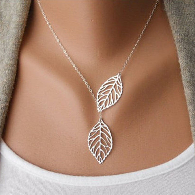 Silver Leaf Choker Necklace