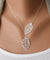 1PC Womens Girls Simple Metal Double Leaf Pendant Alloy Choker Necklace